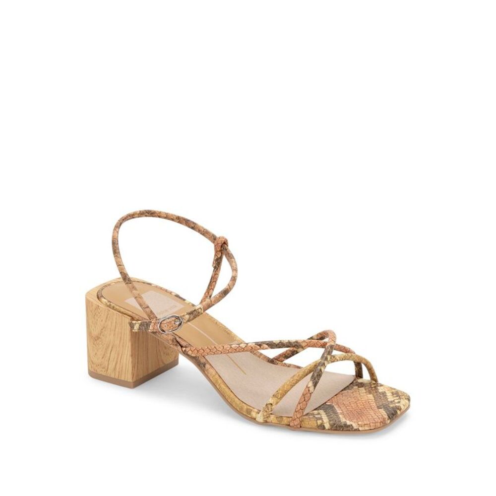 DOLCE VITA Womens Beige Strappy Padded Zilla Square Toe Slingback Sandal 6.5 M